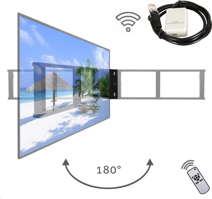 Productafbeelding MonLines mySwing MSM12 elektrische TV-muurbeugel met WLAN-adapter tot 75 inch (Muur, 75", 40 kg)