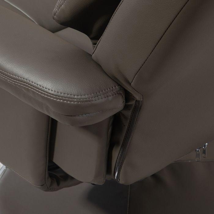 Actual product image Swisshandel24 Relaxing armchair with stool, reclining function, rocking function, imitation leather, grey