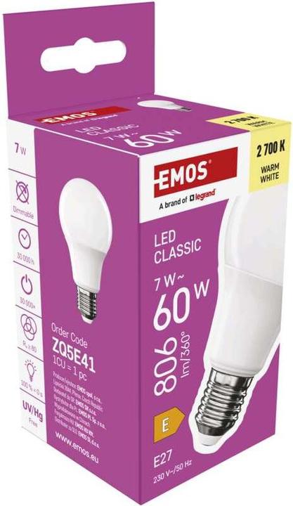 Produktbild Emos Classic A60 (E27, 7 W, 806 lm, 1 x, E)