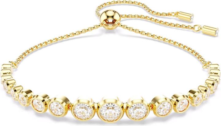 Swarovski Imber Tennis Armband Gemischte Rundschliffe Weiss Gold (24 cm, Swarovski Metall)