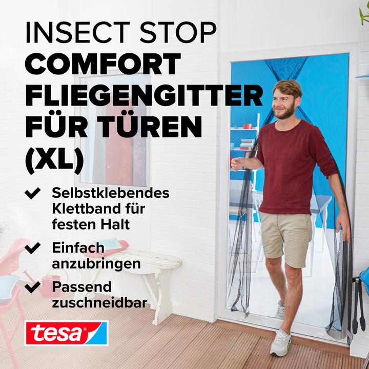 Actual product image tesa Insect screen COMFORT for windows, with Velcro tape, self-adhesive, without drilling (120 x 250 cm)