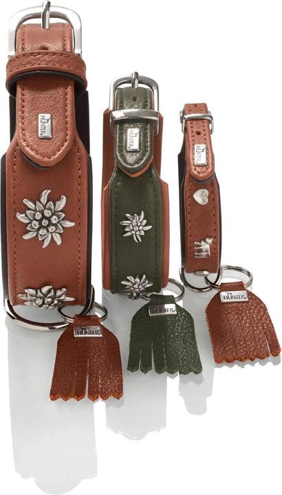 Actual product image Hunter Collar Munich 55/M, cowhide, green/cognac, neck circumference (Dog, General)