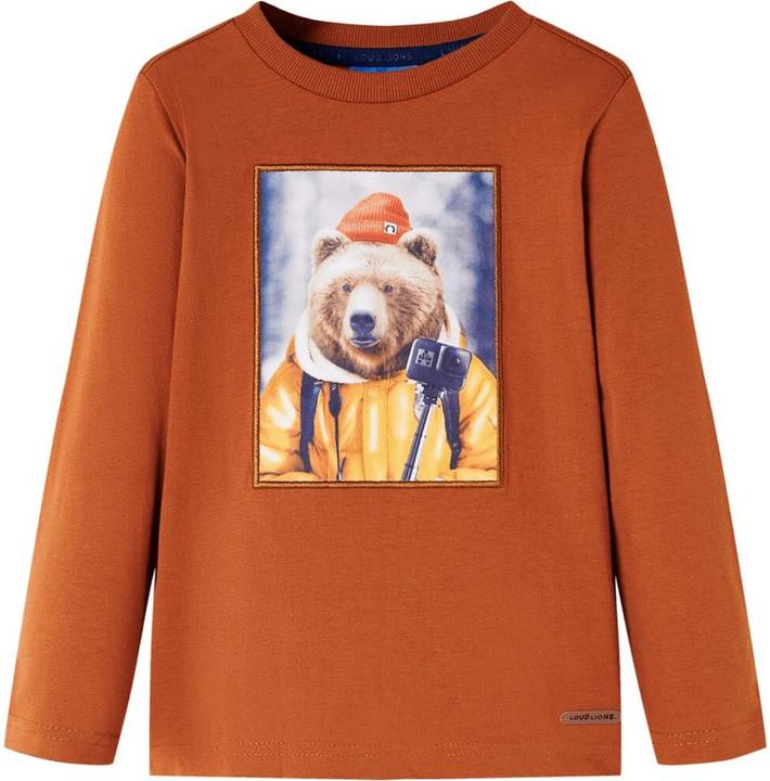 Produktbild VidaXL Kinder-Langarmshirt Dunkelorange 116,Material: 100 (116)