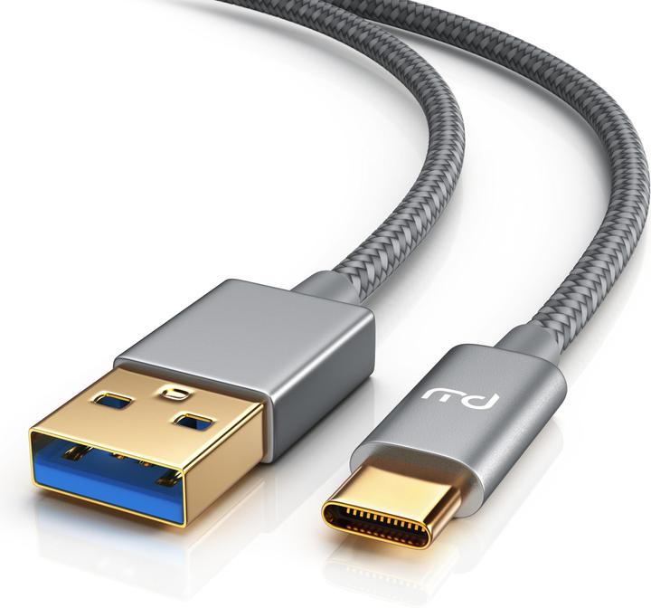 Actual product image Primewire USB-C 3.1 cable, USB type C to type A, data cable, charging cable, nylon jacket, bidirectional (2 m, USB 3.1)