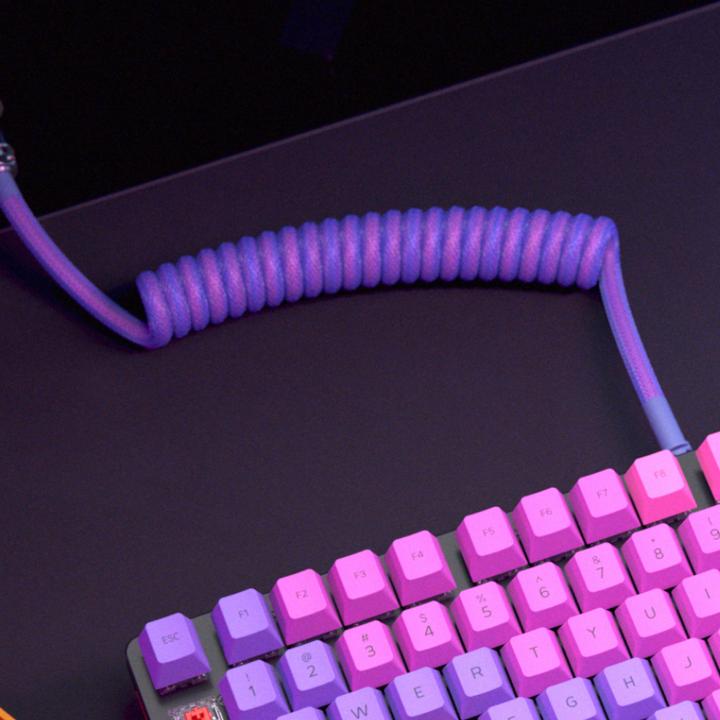 Immagine prodotto Glorious GMMK Coiled Cable Nebula, cavo a spirale, USB-C/USB-A - viola/argento