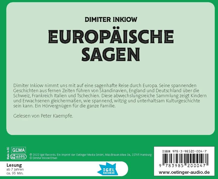 Image du produit Légendes européennes (Max Meinzold, Peter se bat, Ralf Kiwit, Christoph Haberer, Rudi Mika, Dmitri Inkiov, Anne Horstmann, Ben Ahrens, Allemand)