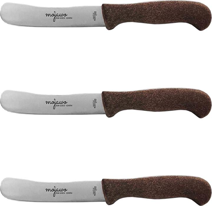 Produktbild Mojawo 3er Bio Frühstücksmesser Buckelsmesser Brötchenmesser Solingen (3 Stück, Messer)