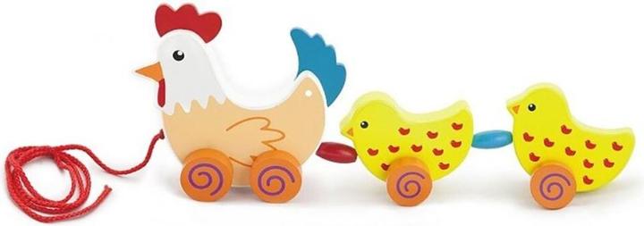 Image du produit Viga Toys Animal à tirer Poule avec 2 poussins