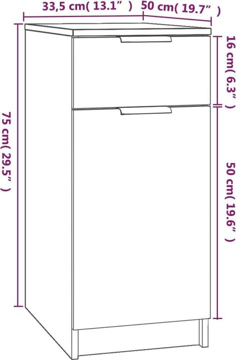 Actual product image VidaXL Gaven (33.5 x 50 x 75 cm)