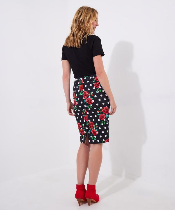 Produktbild Joe Browns Rose Print Polka Dot Pencil Skirt (40)