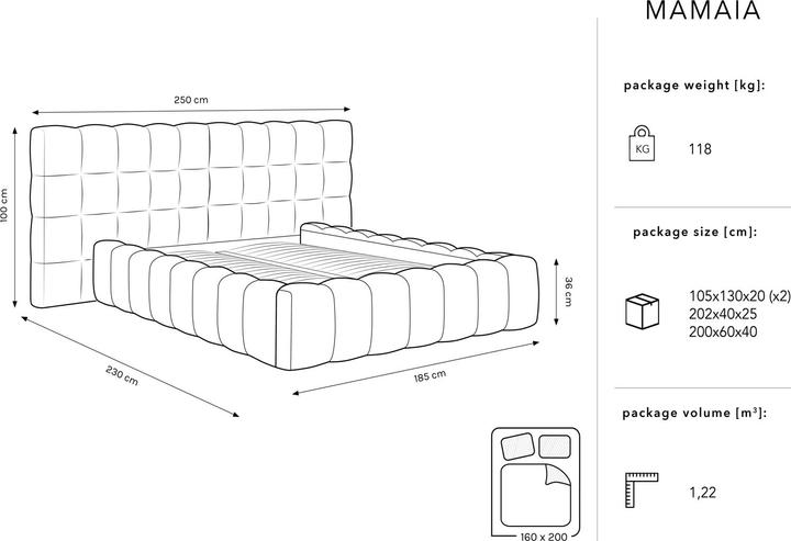 Valeurs nutritives et ingrédients Micadoni Mamaia (100 x 250 cm)