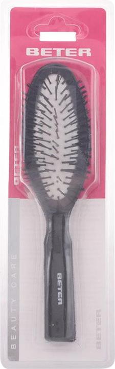 Beter CEPILLO ovalado neumático, púas nylon negro 17,5 cm 1 pz