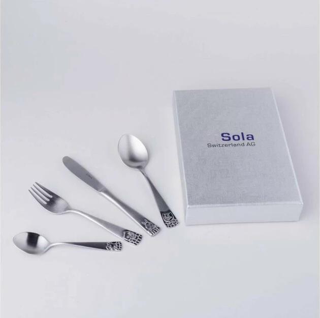 Immagine prodotto Sola Set di posate per bambini Lusol 755 Elite 4 pezzi, argento
