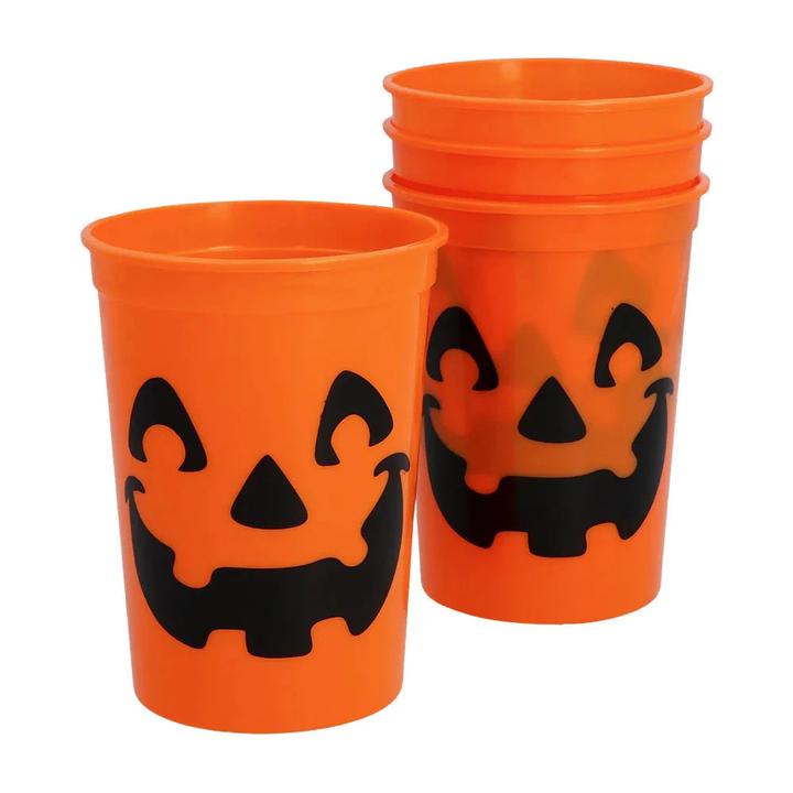 Produktbild Boland Satz 4 Plastik Trinkbecher Kürbis 300ml (4 x)