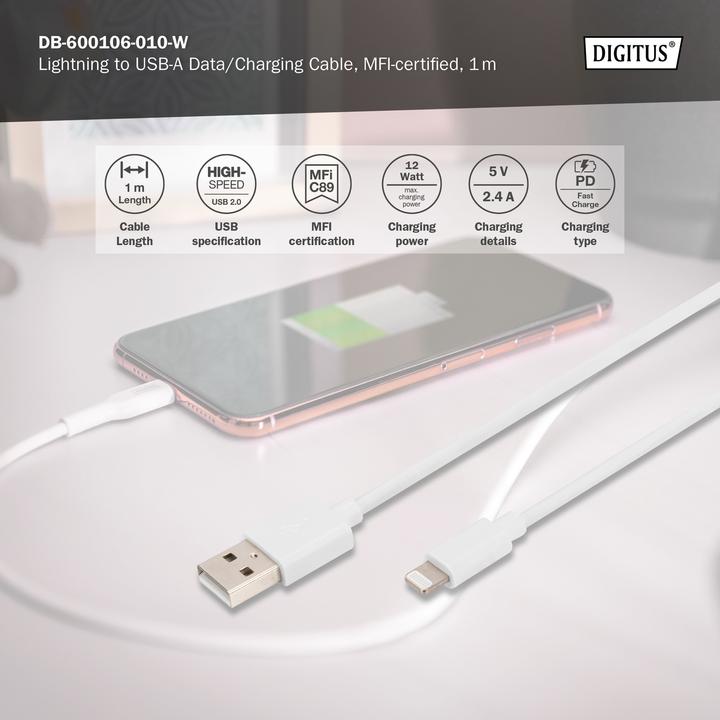 Actual product image Digitus DB-600106-010-W (1 m, USB 2.0)