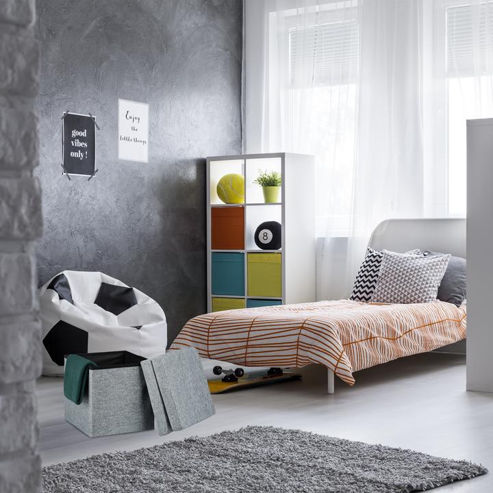 Actual product image Relaxdays Folding Storage Ottoman