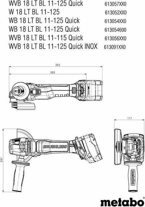 Image du produit Metabo WB 18 LT BL 11-125 Quick (125 mm)