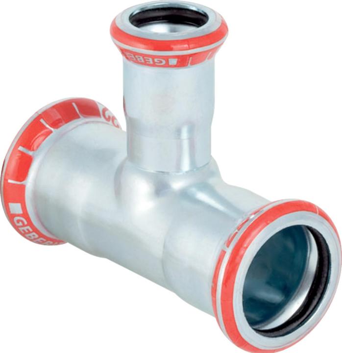 Immagine prodotto Geberit Geb. Mapress FZ T-stk 22x28 - Mapress FZ T-stykke rosso. d22mm d1=28mm d2=22mm