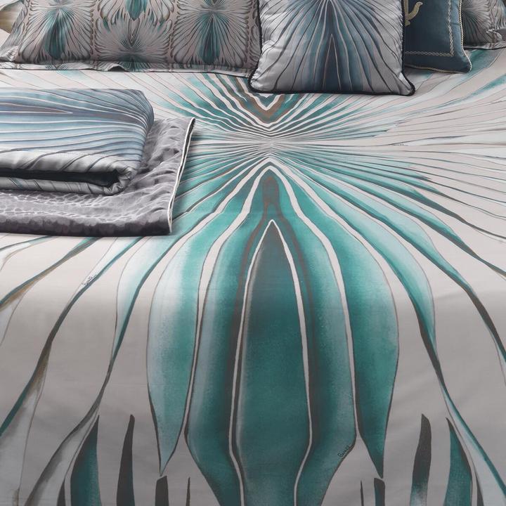 Immagine prodotto Roberto Cavalli Biancheria da letto Mako in raso blu Tigresse (Set di biancheria da letto, 155x220 cm + 80x80 cm)