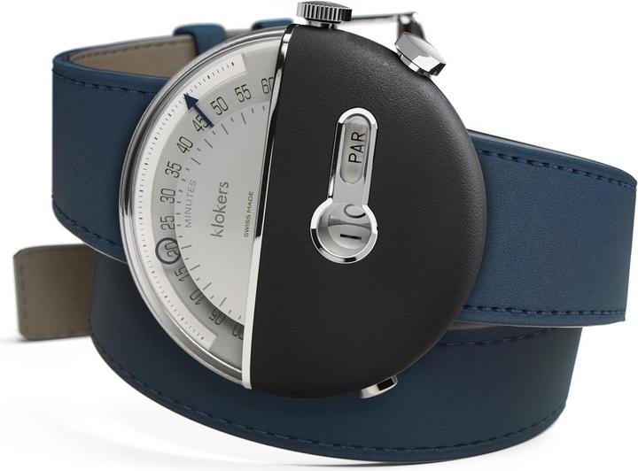 Actual product image Klokers Yellow Head KLOK-02 Double Blue Indigo (Analogue wristwatch, 43 mm)