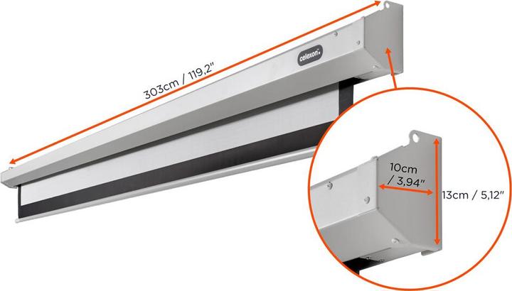 Actual product image Celexon Economy electric screen - screen - ceiling mounting possible, suitable for wall mounting (150", 1:1)