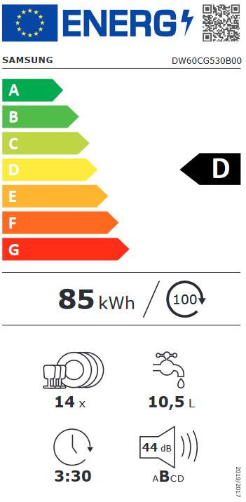 Energy Label Samsung DW60CG530B00EG