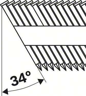 Image du produit Bosch Professional Zubehör Clou en bande à tête en D SN34DK 75, 2,8 mm, 75 mm, nu, lisse