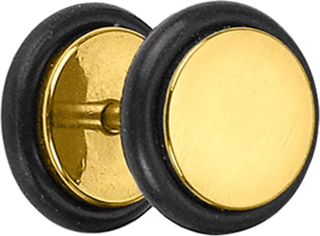 Produktbild Star Piercing Fake Plug vergoldet mit O-Ring und Titanium Beschichtung (ohne Messing, Chirurgenstahl 316L)
