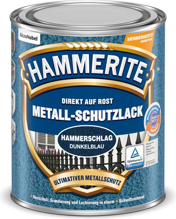 Hammerite Hammerschlaglack Effektlack Dunkelblau 750 ml (750 ml, Dunkelblau)