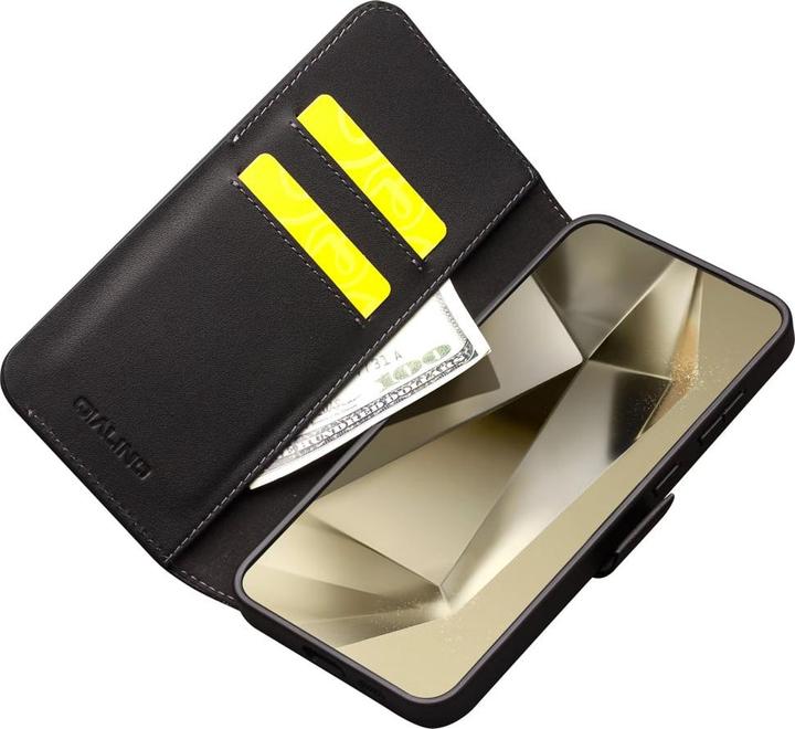 Actual product image QiAlino Fourre Flip cuir véritable mat avec fermeture magnétique mat (Samsung Galaxy S23+)