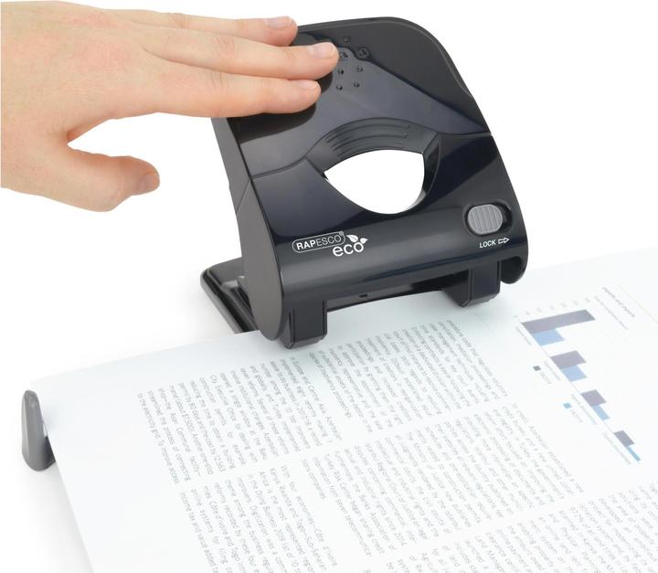 Produktbild Rapesco X5-40ps ECO Less Effort 2-fach Locher, mit antibakteriellem Schutz Germ-Savvy (schwarz)