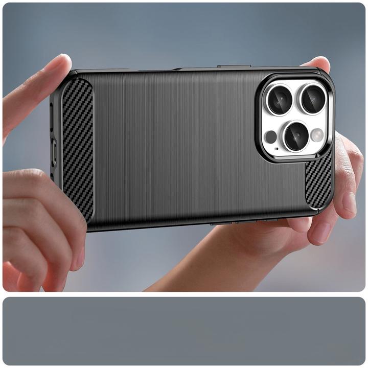 Immagine prodotto Cover-Discount iPhone 16 Pro - Custodia in metallo effetto carbonio (Apple iPhone 16 Pro)