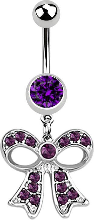 Immagine prodotto Star Piercing Banana d'argento con ciondolo a rete viola (Acciaio chirurgico 316L)