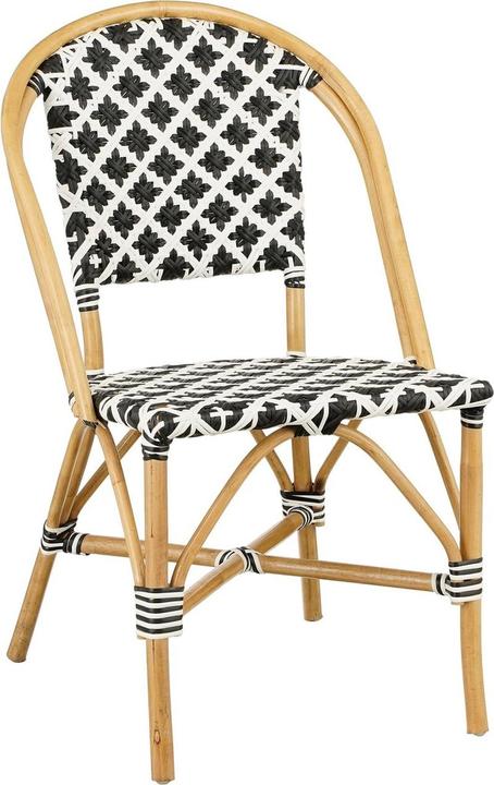 Produktbild Mica Decorations Glimmerdekorationen Mandox Bistro Stuhl - L51 x B57 x H90 cm - Rattan - Schwarz, Weiss