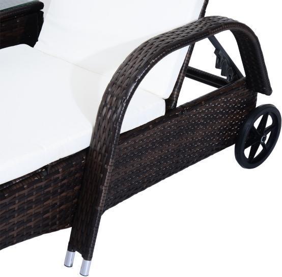 Image du produit Outsunny Bains de soleil en rotin avec table (200 cm)