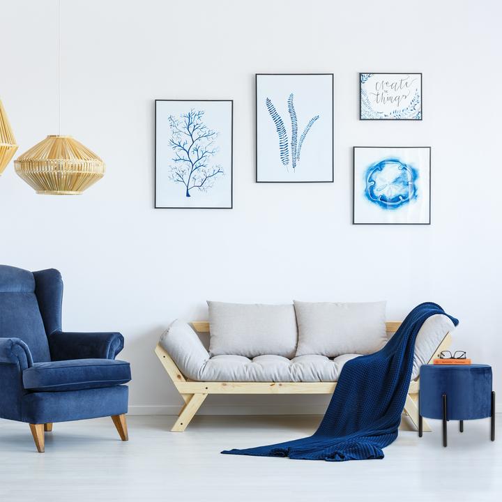 Actual product image Relaxdays Velvet Stool