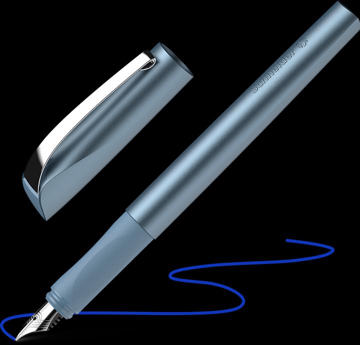 Image du produit Schneider 168623 Ceod Shiny Stylo (pour droitiers et gauchers, plume M, cartouche d'encre incluse bleu roi (Bleu, 1 x)