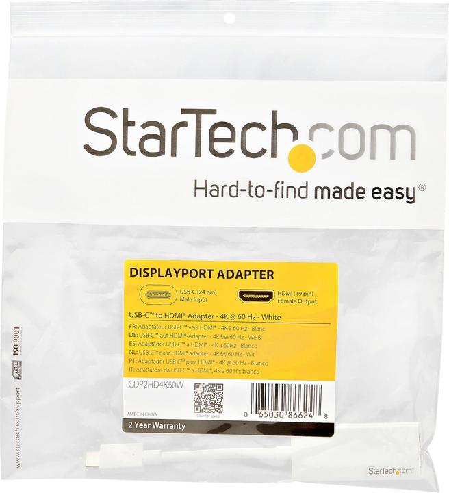 Image du produit StarTech Adaptateur USB-C vers HDMI - Convertisseur USB Type C vers HDMI pour ordinateur avec USB - 4K 60Hz (HDMI, 15 cm)