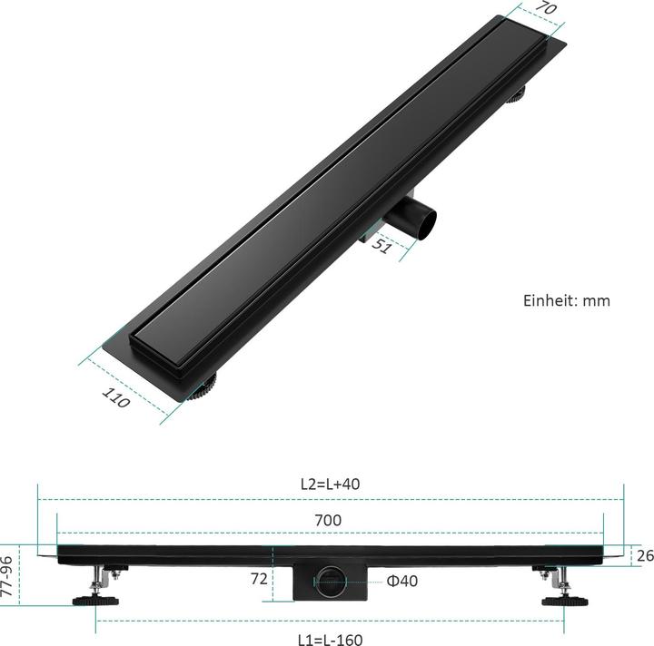 Immagine prodotto Emke Duschrinne (700 mm)