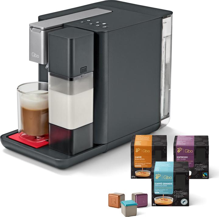 Produktbild Tchibo Qbo MILK MASTER Premium Kapselmaschine mit Milchschaumfunktion inkl. 24 recyclebare Qbo Kapse