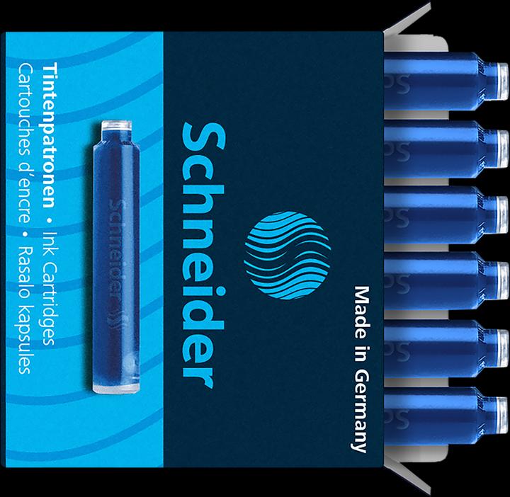 Image du produit Schneider Cartouches d'encre standard, compatibles avec et bien d'autres, bleu royal, 6 pièces (Encrier, Bleu)