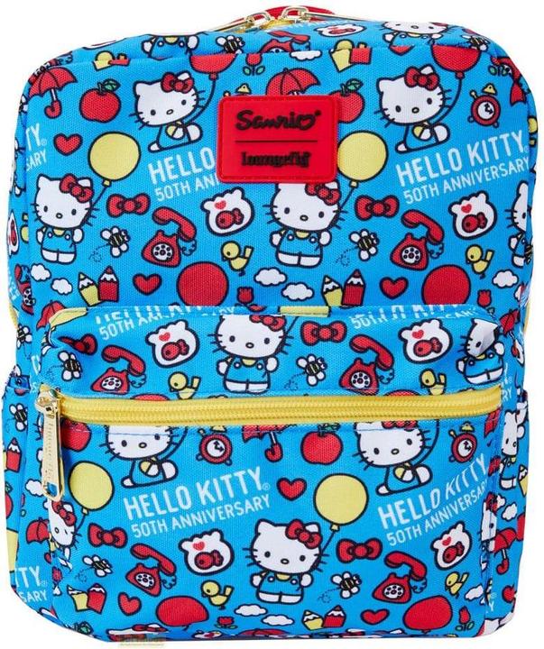 Actual product image Loungefly Hello Kitty by mini backpack 50th Anniversary AOP