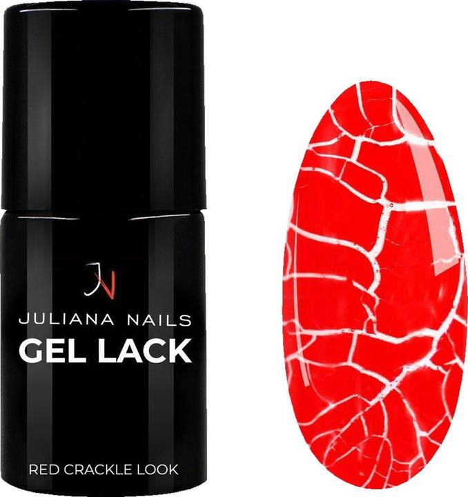 Actual product image Juliana Nails Gel Lack Red Crackle Look (Red Crackle Look, Gel-Effect Nail Polish)
