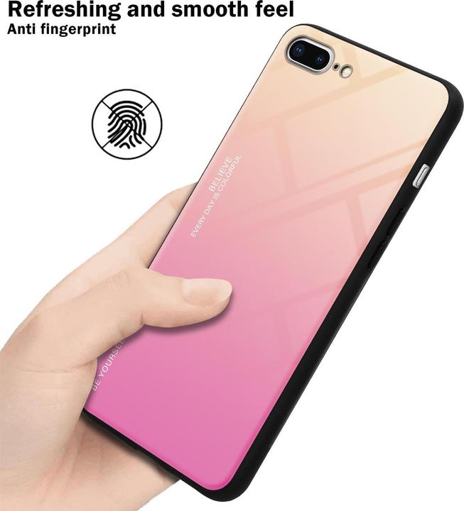 Productafbeelding Cadorabo TPU 2 kleuren glasdekking (Apple iPhone 7 Plus, Apple iPhone 8 Plus, Apple iPhone 7s Plus)