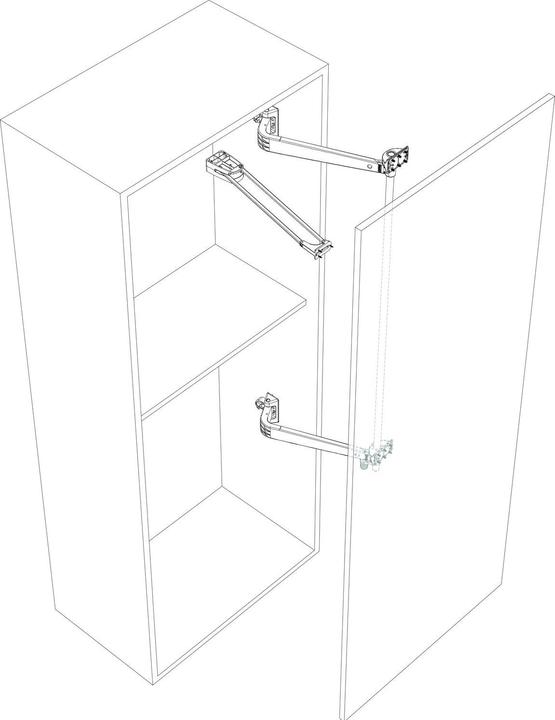 Actual product image Servetto Swing door fitting MOTION-V KB 1000 mm, die-cast aluminium, grey lacquered