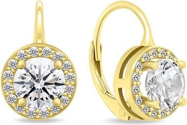 Produktbild Brilio Silver - Sparkling gold-plated earrings with zircons EA913Y