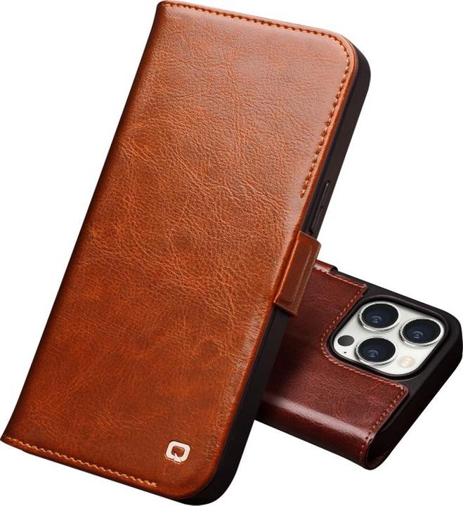 Immagine prodotto QiAlino Custodia flip con chiusura magnetica Marrone chiaro (Apple iPhone 14 Pro)
