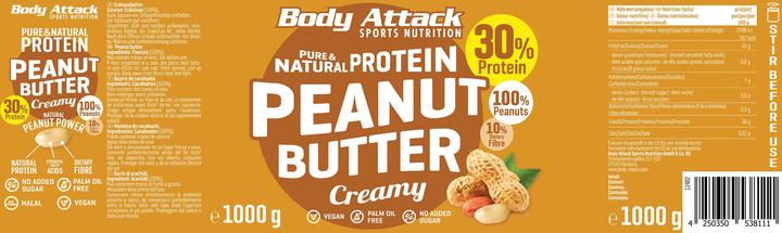 Valori nutrizionali e ingredienti Body Attack Burro di arachidi (1000 g)