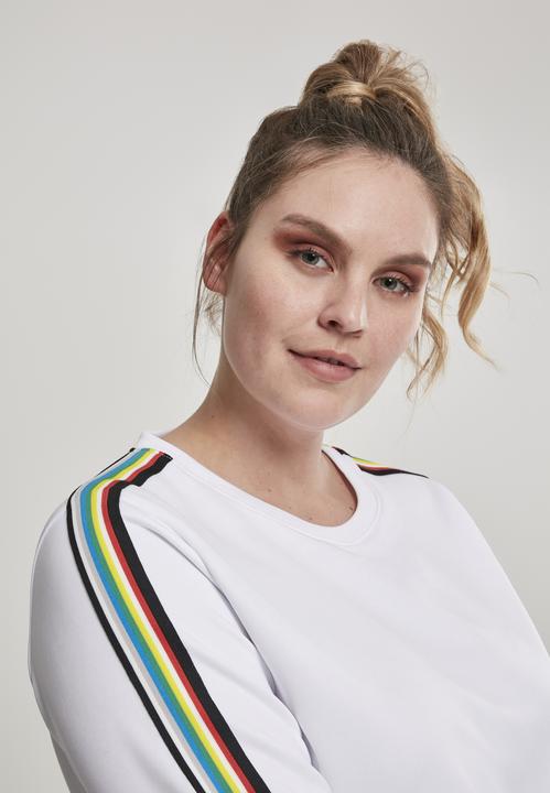 Actual product image Urban Classics Ladies Multicolor Taped Sleeve Crewneck (3XL)