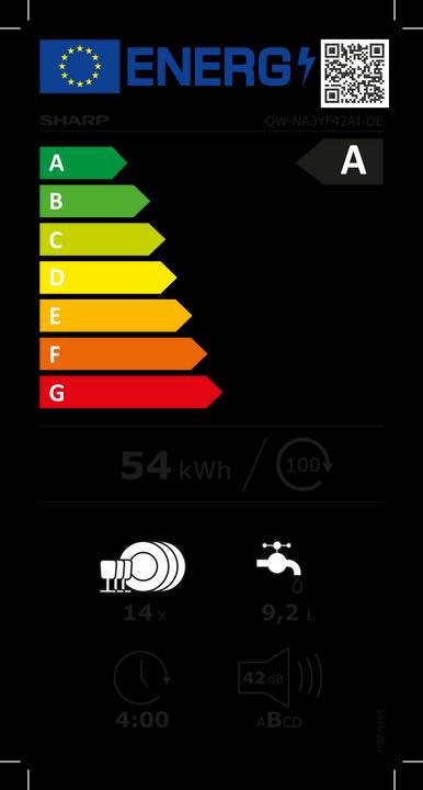 Energie-Label Sharp QW-NA3YF42AI-DE